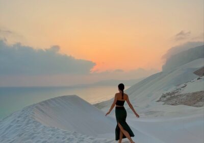 Traveler in Arher Beach Socotra