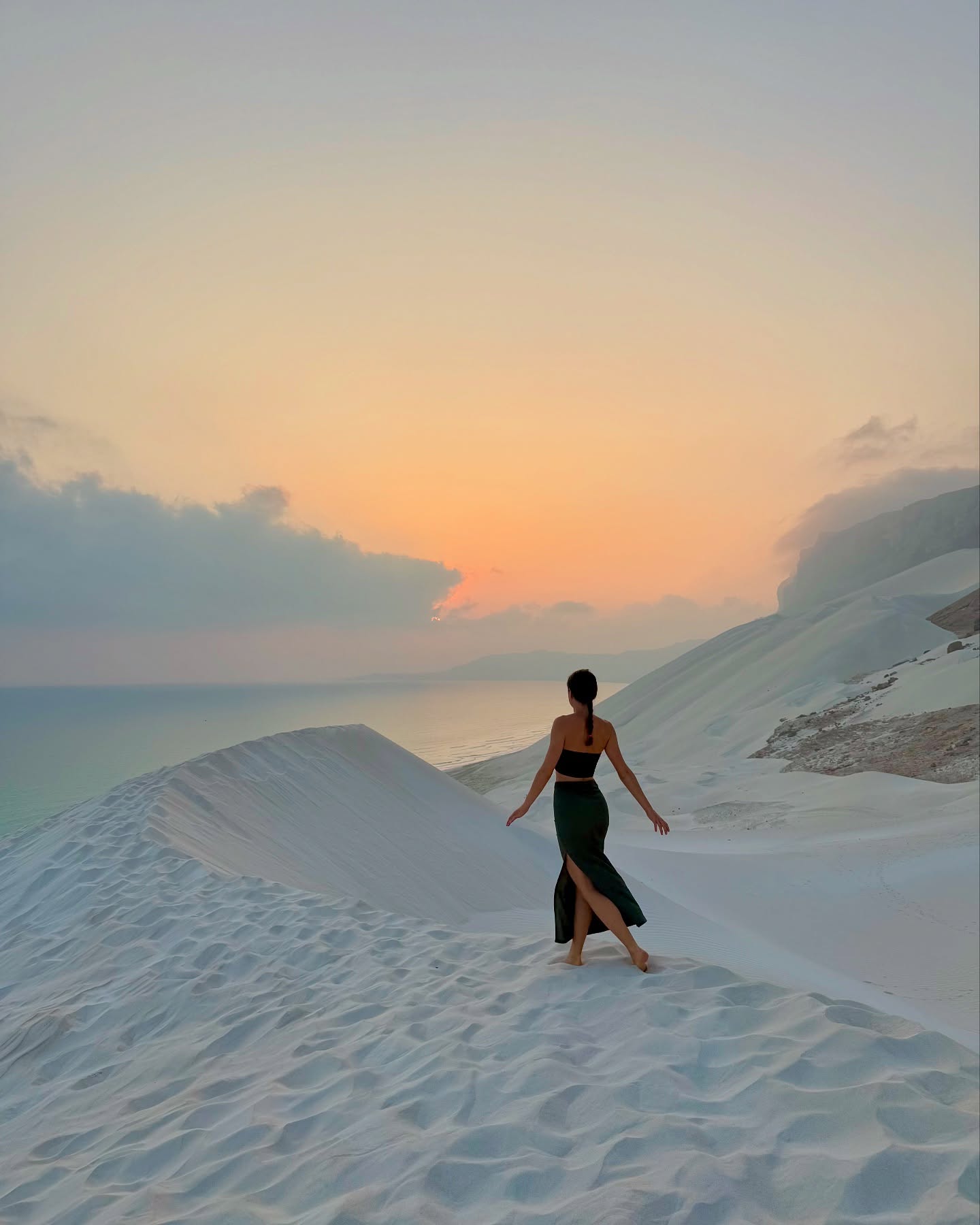 Traveler in Arher Beach Socotra