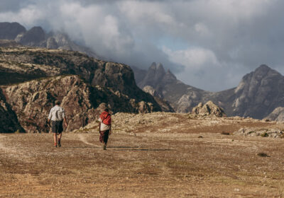 traveler in hagher mountain Socotra
