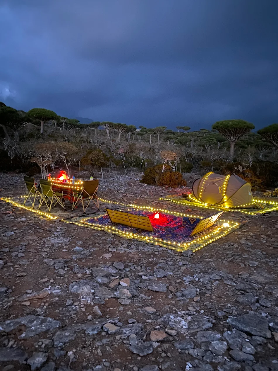 Camping in the wild in Socotra Island